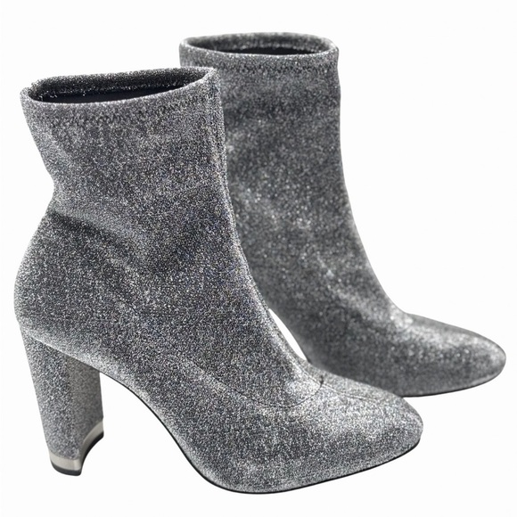 Michael Kors Shoes - Micheal Kors size 10 metallic silver stretch boots from MK store